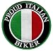 Proud Italian Biker Embroidered Patch Italy Flag Iron-On Motorcycle Emblem