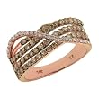 14K Rose Gold Brown and White Diamond Ring
