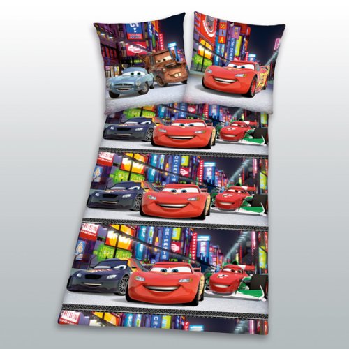 Herding 443091050412 Bettw&auml;sche Disney&acute;s Cars, Kopfkissenbezug: 80 80 cm, Bettbezug: 135 200 cm, Linon