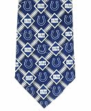 Eagles Wings Indianapolis Colts Pattern Silk Necktie, Blue/White