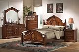 IMAGE OF 4pc California King Size Bedroom Set in Rich Caramel Finish