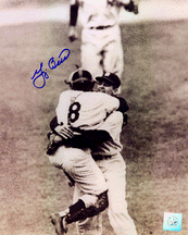 Yogi Berra Autographed with Don Larsen Perfect Game 16 x 20 Photograph (Unframed)