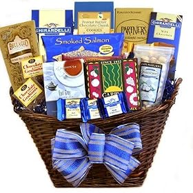 True Blue Kosher Gourmet Snack Food Basket - Great Fathers Day Gift Idea