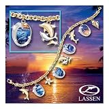 Ocean's Jeweled Splendor Charm Bracelet: Dolphin-Lover Charm Bracelet Jewelry Gift