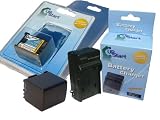 UpStart Battery New - Fully Decoded BP-809 Replacement 2 Batteries+Charger Kit for Canon Camcorders