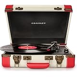 Crosley CR6019A-RE Executive Portable USB Turntable with Software for Ripping & Editing Audio (Red & Cream)
