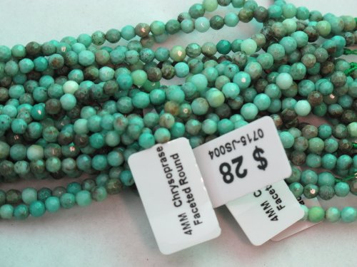 Green Chrysoprase Beads Gemstone 4mm Facted Round 15.5" Strand Finding Charms Jewelry Making&design Beading