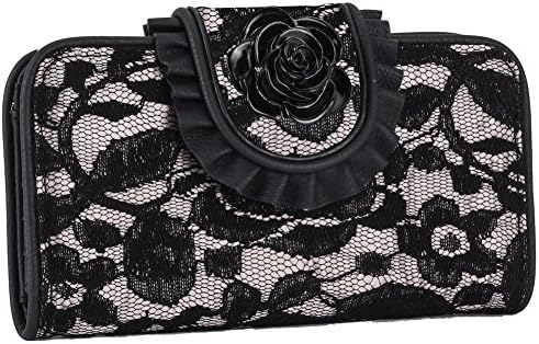 GG Rose by Rock Rebel Rose and Black Lace Wallet