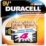 Duracell Coppertop Batteries, Alkaline, 9V, 4 ct.