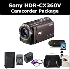 Sony HDR-CX360V Camcorder w/ Accessory Kit including: 3 Piece Filter Kit, Extra Battery, Travel Charger, Case and much more...