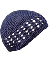 Luxury Divas Navy Crocheted Beanie Skull Cap Hat