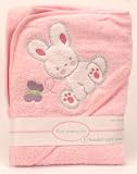 Bunny Rabbit Hooded Terry Bath Towel - Pink Bunny