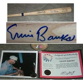 <b>Ernie Banks Signed Adirondack Name-Engraved Bat</b>