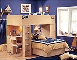 South Shore Shaker Loft Bed with Desk and Storage Combo