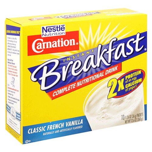 Carnation Instant Breakfast,Classic French Vanilla, 10-Count, 1.26-Ounce Packets (Pack of 3)