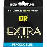 DR Strings Peacock Blue - Extra-Life Blue Coated Electric 10/52