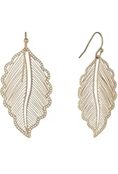 INPINK Fashion Jewelry Scalloped Filigree Leaf Super Light Earrings