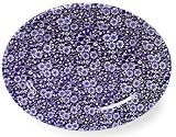 Queen's China Blue Calico Oval Platter, 12 Inch