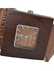 Orient Idea Wooden Wrist Watch for Unisex with Black Square Case