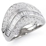 14K White Gold Diamond Stack Style Ring