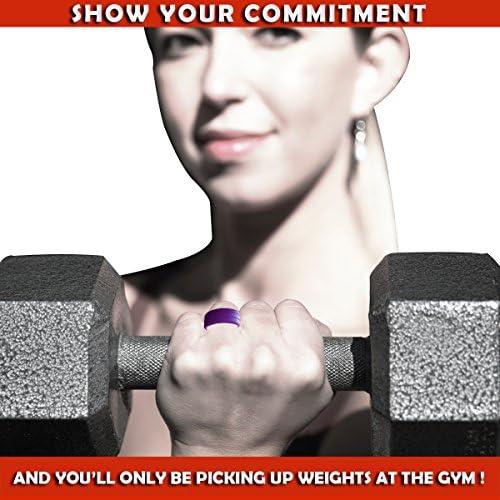[3 Pack] Women's Silicone Wedding Ring Coral,Dusky White and Purple -Be Safe, Be Comfortable, Be Committed- Perfect Fit Guarantee on Wedding Bands