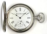 Dueber Swiss Mechanical Pocket Watch, High Polish Chrome Hunting Case, Assembled in USA!