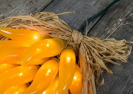 Chili Pepper Ristra Lights, Plug-In, 35 Yellow Bulbs, Fiesta Swag