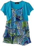 Amy Byer Girls 7-16 Print Chiffon Tier Bolero Twofer Blouse