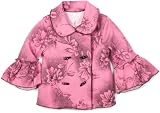 Love U Lots Girls 2-6X Floral Pea Coat With Bell Sleeves, Pink, 4