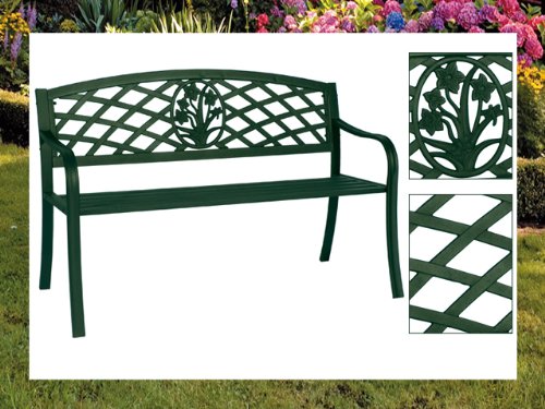 Gartenbank James Bank Metall unterverzinkt grün Antik Look Nostalgie Sitzbank