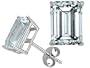 2.00 cttw Genuine 7x5 Emerald Cut Aquamarine Earrings in 14k White Gold
