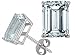 2.00 cttw Genuine 7x5 Emerald Cut Aquamarine Earrings in 14k White Gold