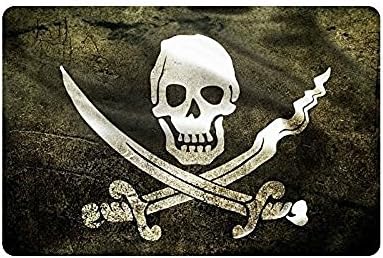 Our Iris Flag Pirates Of The Caribbean Welcome Decorative Door Mats Indoor/Outdoor Doormat Floor Mat Non-woven Fabric 23.6(L) x 15.7(W)
