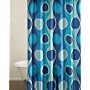 City Scene Shower Curtain, Retro Radar Blue