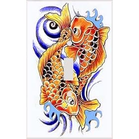 Oriental Koi Carp Pair Decorative Switchplate Cover