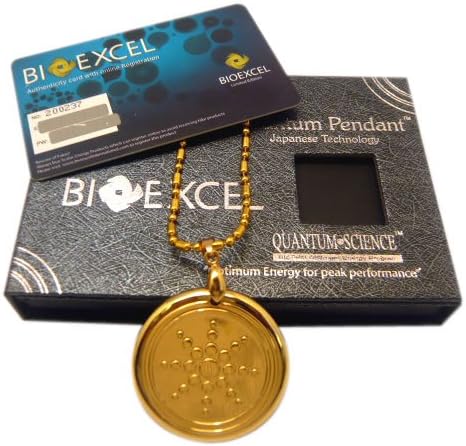 Pack of 2 Bioexcel Plain Gold Quantum Scalar Energy Pendant + Free Bio Card + Free Anti Radiation Stickers