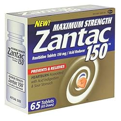 Maximum Strength Zantac 150 Acid Reducer, 65-Count Bottle