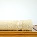 Luxury Hotel & Spa Towel 100% Genuine Turkish Cotton Wash Cloths - Beige - Dobby Border - Set of 12