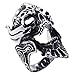 KONOV Gothic Casted Skull Stainless Steel Biker Mens Ring, Silver Black