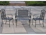 International Caravan 4 Piece Mandalay Iron Settee Patio Set