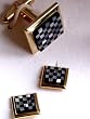 Tuxedo Cufflinks and Studs - Check Mate Cufflinks and studs