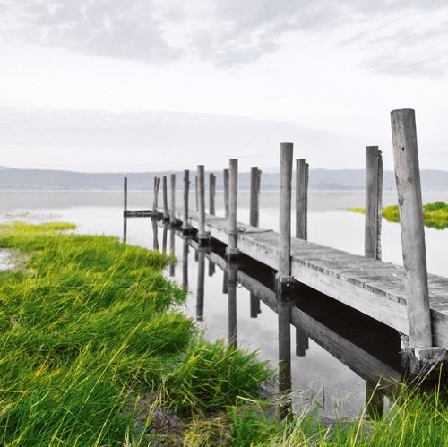 Eurographics DG-DT2134 Glasbild Deco Glass Idyllic Jetty 50 x 50 cm