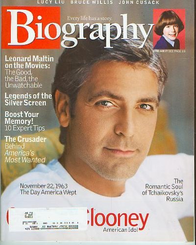 Biography Magazine November 2003 - George Clooney..Legends of the Silver Screen...Tchaikovsky