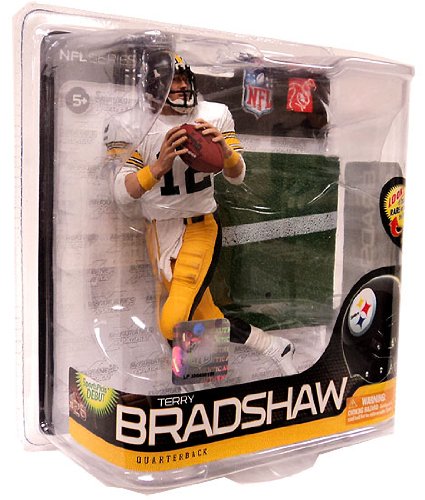 McFarlane Toys NFL Sports Picks Series 26 Action Figure Terry Bradshaw (Pittsburgh Steelers) White Jersey Bronze Collector Level Chase