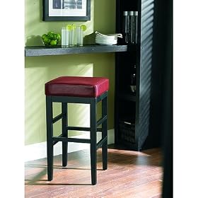 Cooper Red Leather Stool , Bar by SmartBargains
