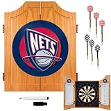 NBA7000-NJ - New Jersey Nets NBA Wood Dart Cabinet Set
