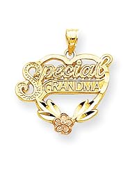 10k Two-tone Special Grandma Heart Charm, Best Quality Free Gift Box Satisfaction Guaranteed