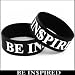 Be Inspired Designer Rubber Saying Bracelet (Black) #6