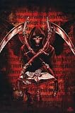 Day of Reckoning (Grim Reaper with Book) Gold Wood-Mounted Art Poster Print - 24