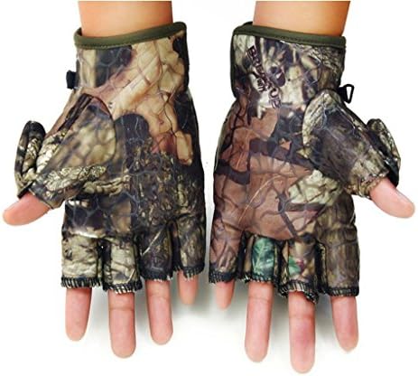Realtree Camo Mitten Gloves with Fold Back Pocket Fishing Hunting Waterproof Tactical Gloves